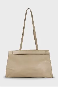 Green leather shoulder bag