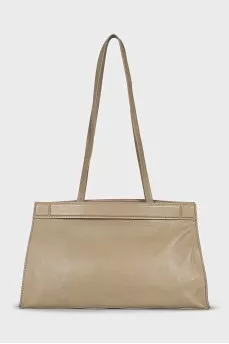 Green leather shoulder bag