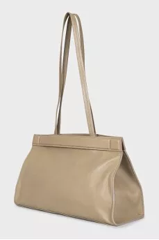 Green leather shoulder bag