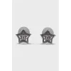 Silver star-shaped earrings