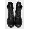 Black Wonderland leather boots