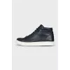 Men's blue leather sneakers