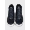Men's blue leather sneakers