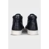Men's blue leather sneakers