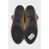 Suede boots with signature print