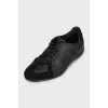 Black leather and suede sneakers