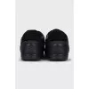Black leather and suede sneakers