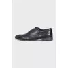 Men's black leather lace-up shoes