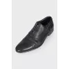 Men's black leather lace-up shoes