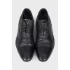 Men's black leather lace-up shoes