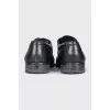 Men's black leather lace-up shoes