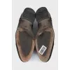 Men's black leather lace-up shoes
