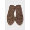Beige sneakers made of textile and suede