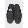 Men's suede moccasins decorated with lace