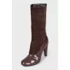 Brown leather and suede boots