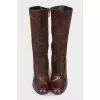 Brown leather and suede boots