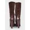 Brown leather and suede boots