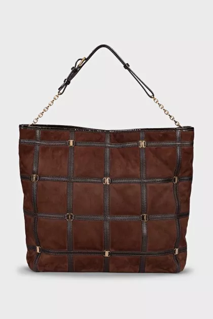Brown suede shopper