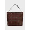 Brown suede shopper
