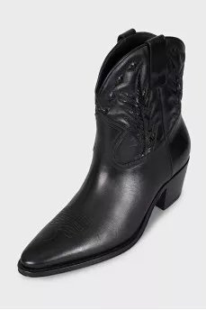 Black leather Cossacks