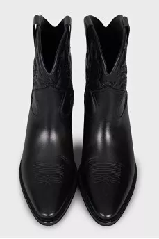 Black leather Cossacks