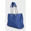 Lady Dior blue leather bag