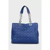 Lady Dior blue leather bag