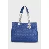 Lady Dior blue leather bag