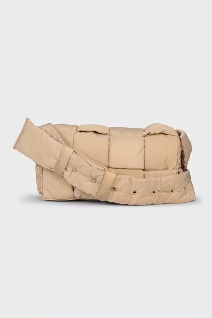 A textile bag with a signature weave