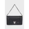 Black leather Diorama clutch