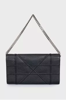 Black leather Diorama clutch