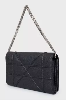 Black leather Diorama clutch