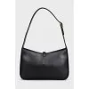 Black leather shoulder bag LE 5 À 7