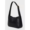 Black leather shoulder bag LE 5 À 7