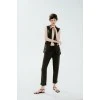 Pants and vest suit with stork appliqué
