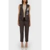 Pants and vest suit with stork appliqué
