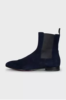 Men's blue suede boots