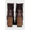 Brown ankle boots with gold hardware