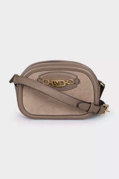 Brown crossbody with gold hardware