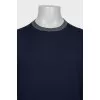 Men's wool jumper with a contrast collar