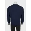 Men's wool jumper with a contrast collar