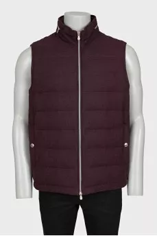 Men's vest made of wool, cashmere and silk