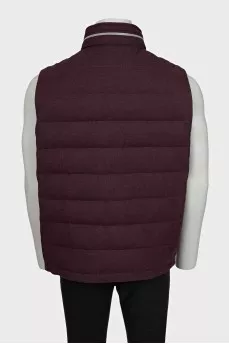 Men's vest made of wool, cashmere and silk