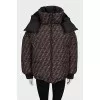Reversible down jacket with signature print