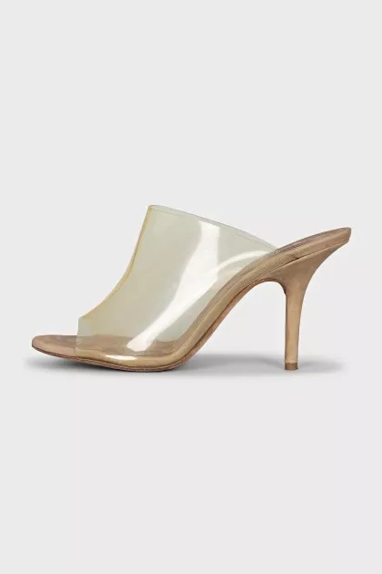 Transparent rubber mules
