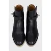 Leather boots with silver buckle