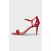 Red patent leather sandals
