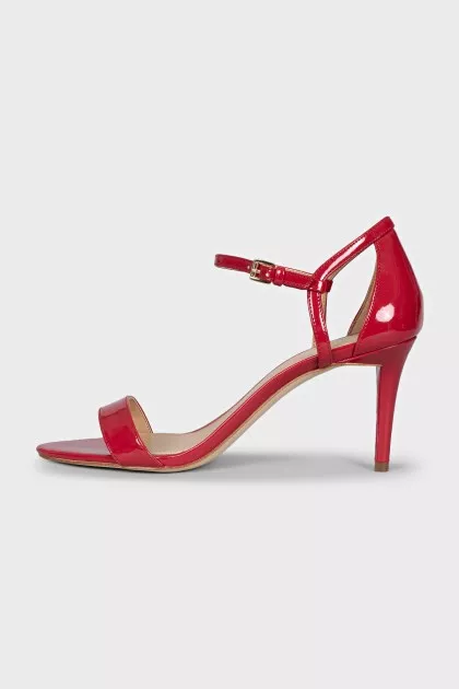 Red patent leather sandals