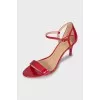 Red patent leather sandals