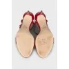 Red patent leather sandals